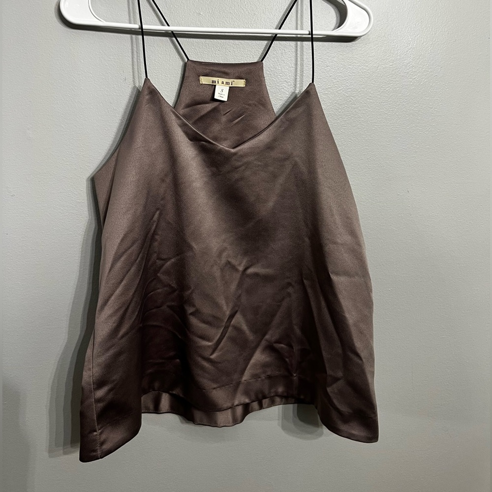 Miami Satin  Cami‎ Camisole Champagne Spaghetti Strap Small